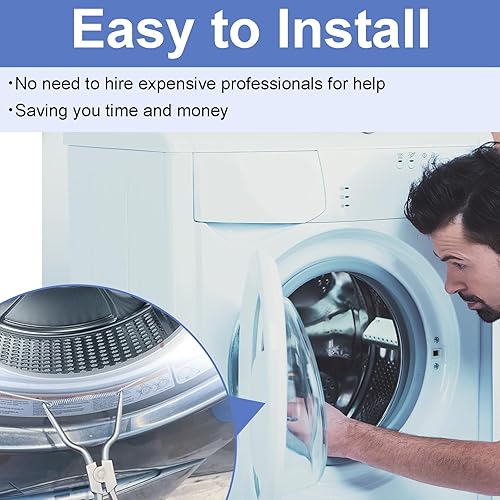 Miniatura 6 de Dinghosen 2W20017E Arandela Puerta Delantera Abrazadera de resorte para LG Electronics para WM2050CW WM2101HW WM2250CW WM2501HVA, Anillo de