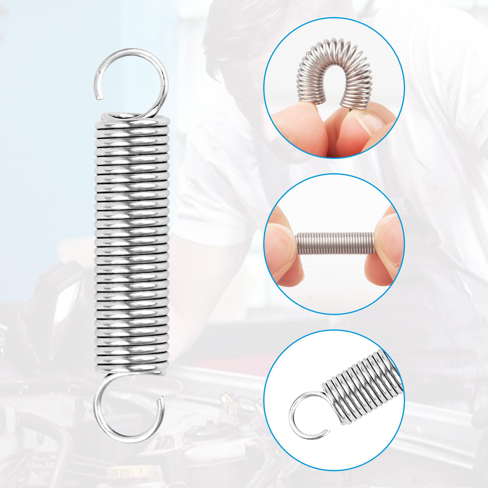 20 Molle Di Trazione In Acciaio Inox Con Gancio Doppio - 1/4'' X 1-1/2'' Per Riparazioni Fai Da Te - Foto 7