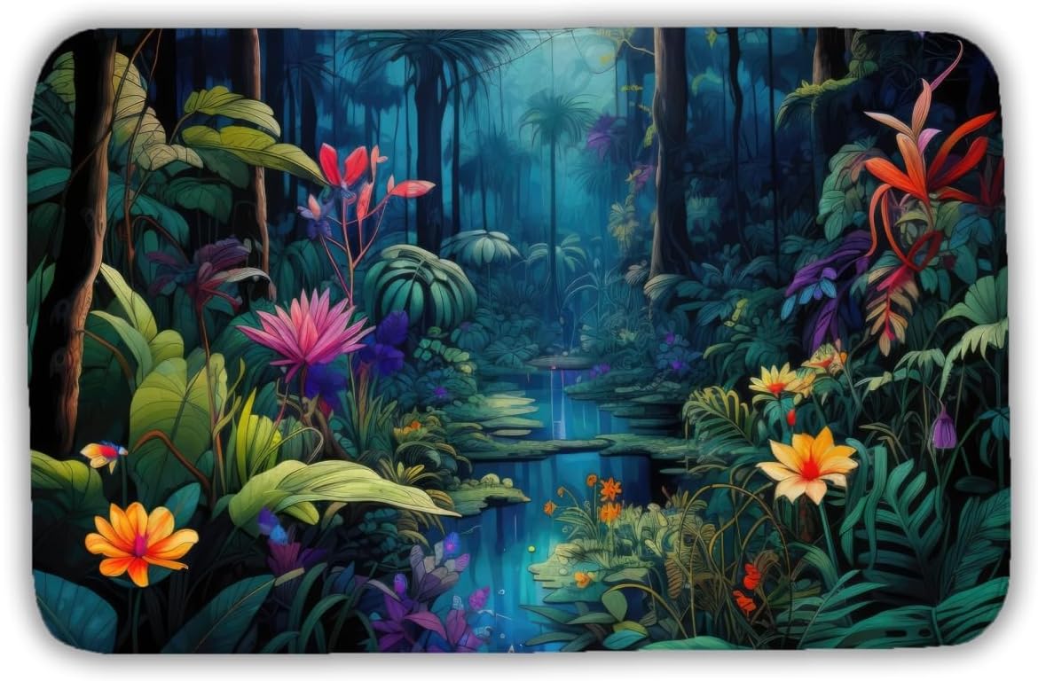 MWW C1BM2134XM1UEN 21 x 34 in. The Beauty of Nature - Blue Bath Mat for Home Decor