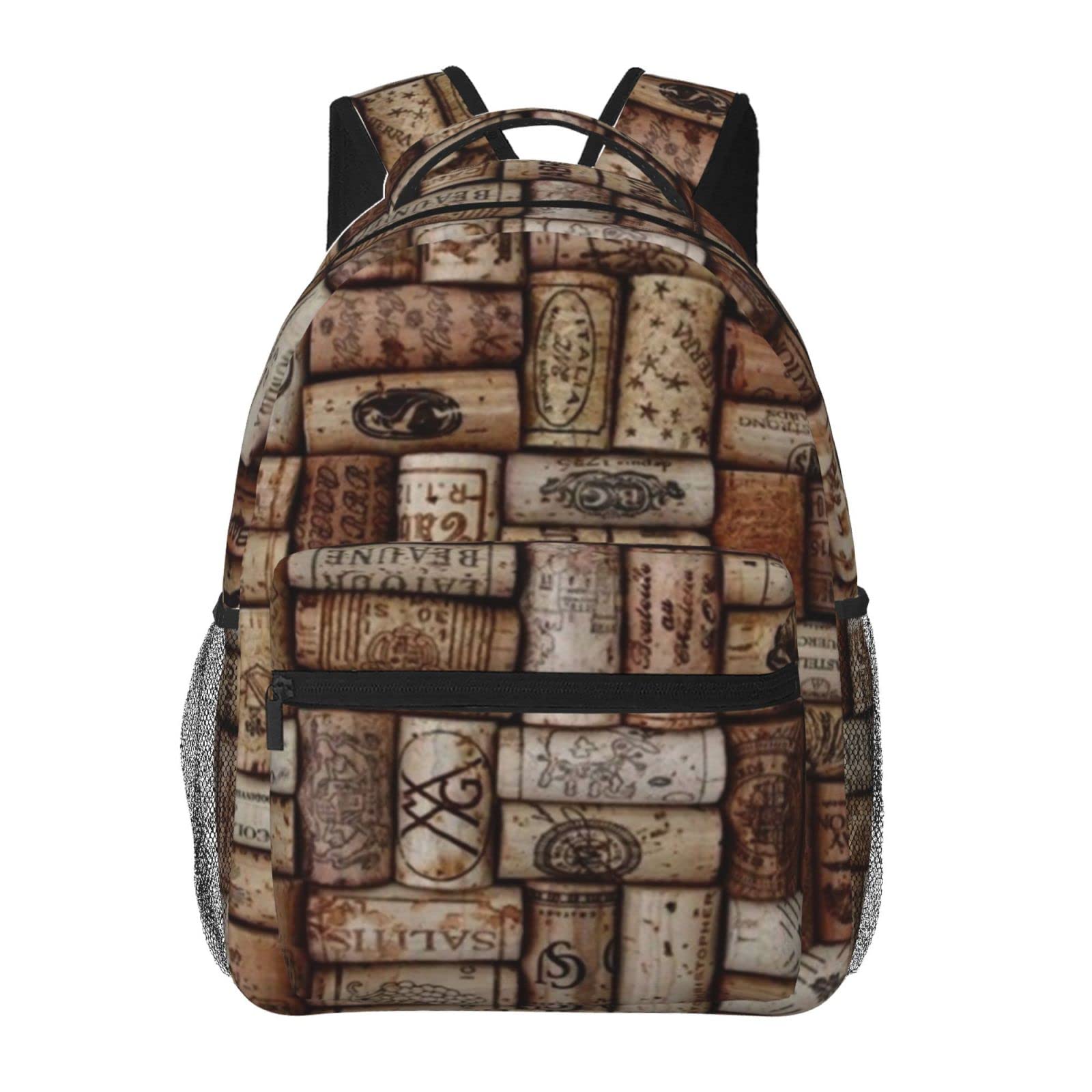 Sac à dos imprimé liège noir au design original et décontracté - 7