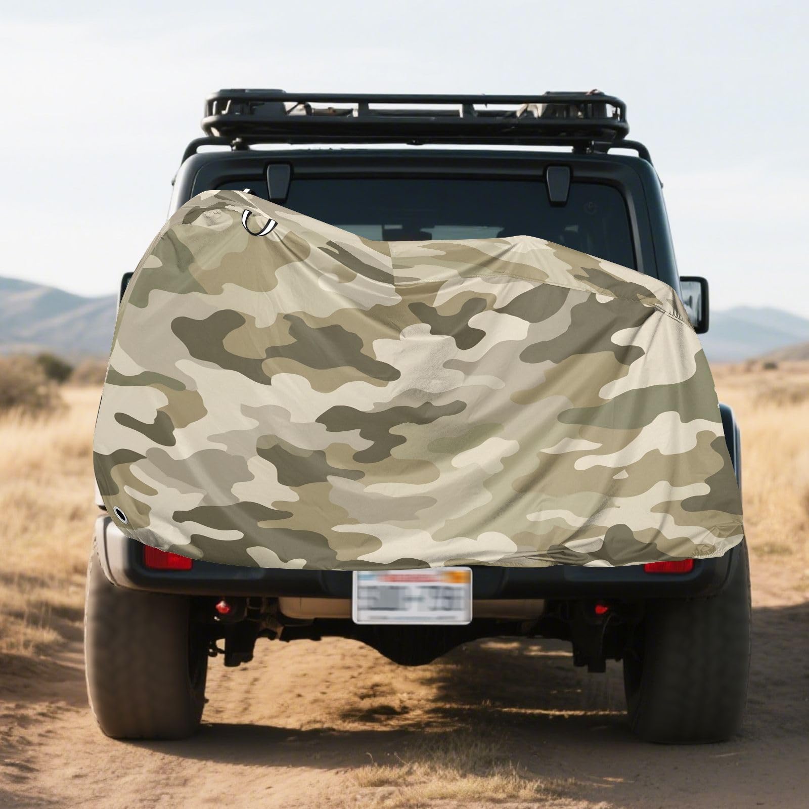 Housse de vélo imperméable pour vélo d'extérieur – Housse de pluie résistante au vent – Protection solaire pour VTT et vélo de route – Vert camouflage beige camouflage