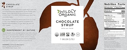 Miniatura 10 de Wildly Jarabe de chocolate orgánico, jarabe de chocolate vegano para helado, jarabe de chocolate sin lácteos, salsa de chocolate vegano, jarabe de