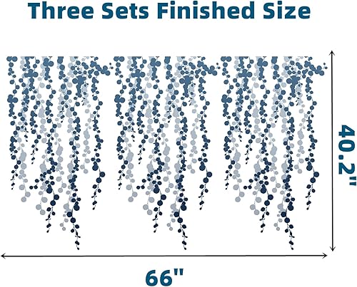 Miniatura 4 de RoyoLam 6 hojas de colores degradados colgantes de perlas de vid para sala de estar suculentas calcomanías de pared de PVC extraíbles para despegar