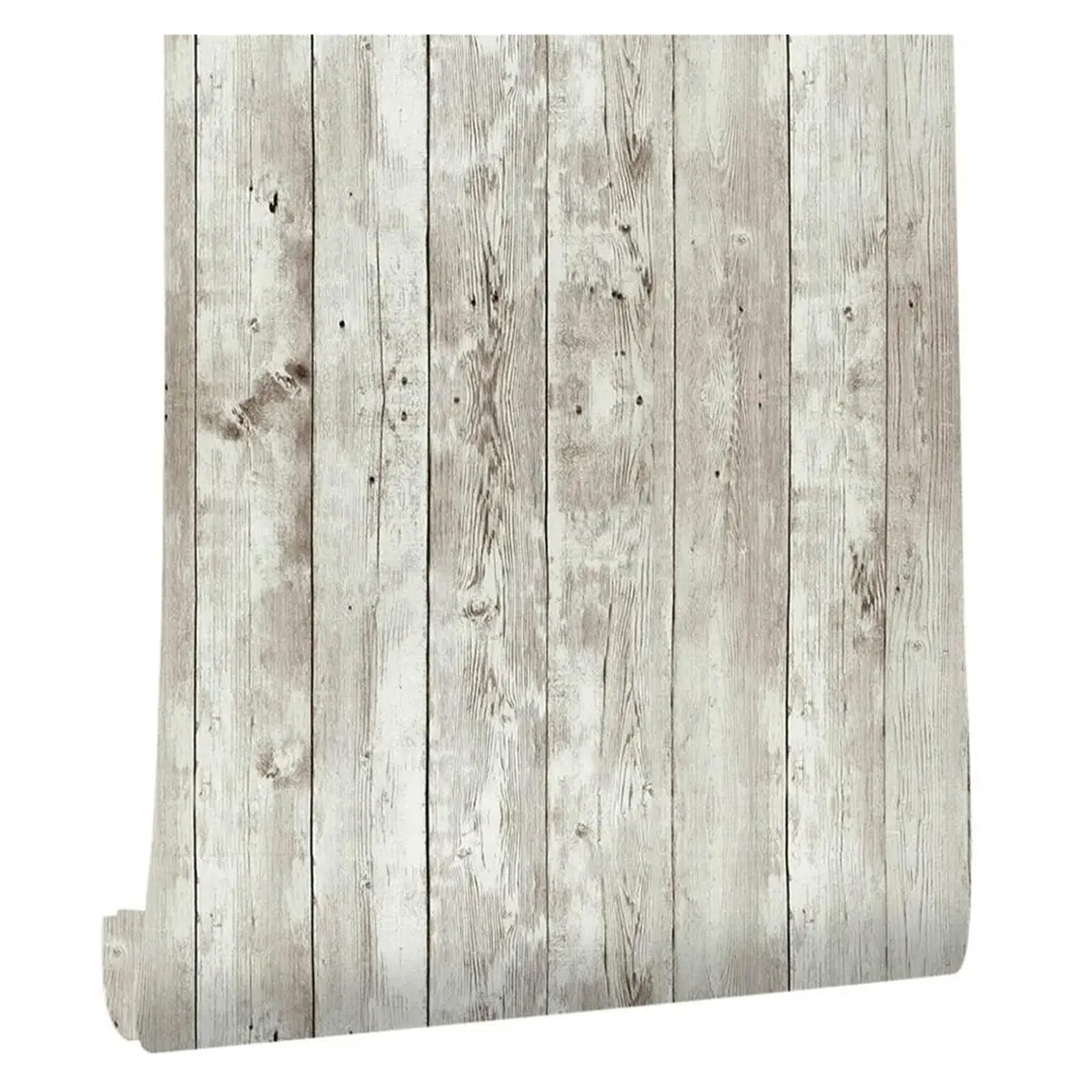 Papier peint panneau de bois vieilli autocollant amovible et revêtement mural vintage 1mx45cm
