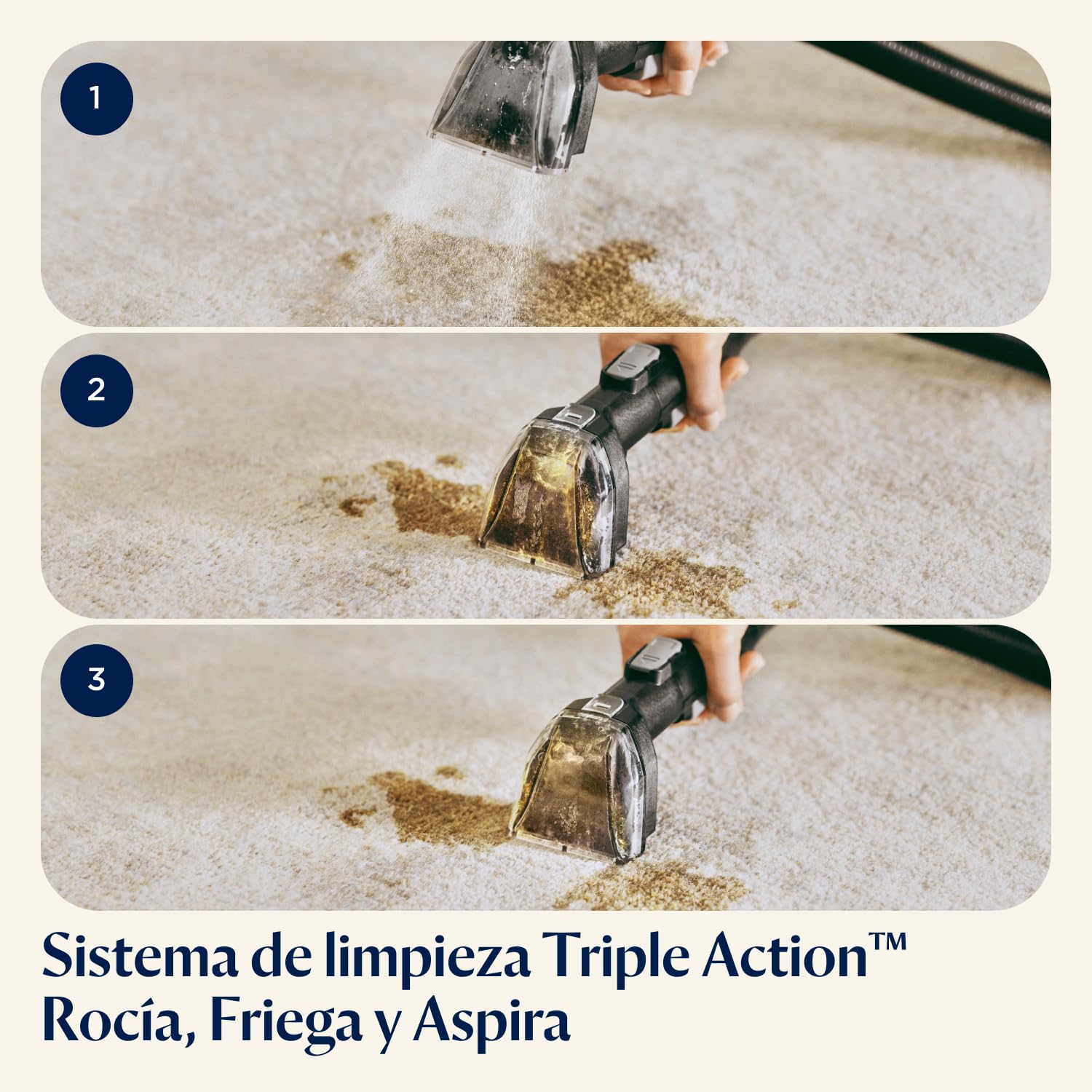 Bissell SpotClean C3, Limpiador Manchas Alfombras y Tapicería, Portátil, Triple Acción, Spray, Cepilla y Aspira, Limpieza Profunda para Alfombras, Escaleras e Interiores de Coche, 3619N