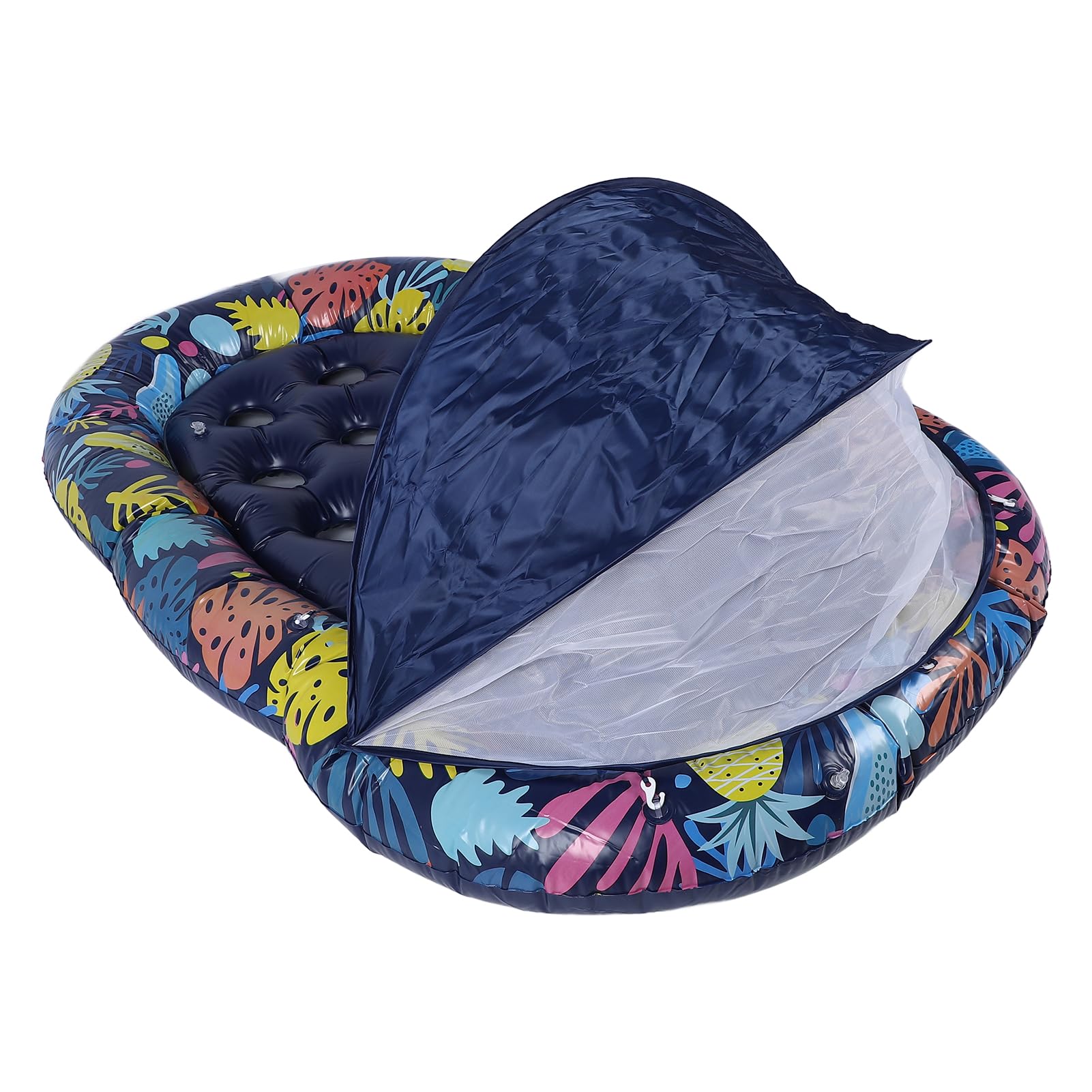 Yosoo Health Gear Pływaki Basenowe 3 w 1, Pływaki Basenowe dla Dorosłych z PCV ze zdejmowaną osłoną przeciwsłoneczną i Uchwytem na Kubek, 72,83 X 47,2 Cala Pływak Przy Basenie na imprezę Nad Jeziorem