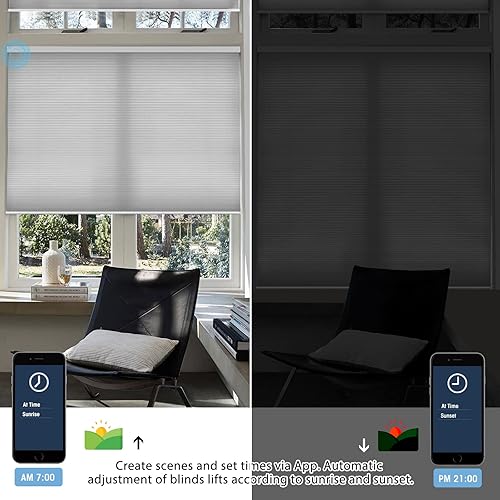 Miniatura 2 de SmartWings Persianas celulares motorizadas, persianas de panal de abeja de filtrado de luz compatibles con ZigbeeAlexaZ-WaveHomekit, control remoto