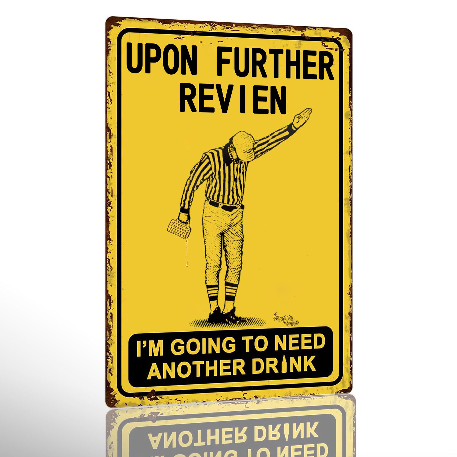 Funny Bar Sign Man Cave Decor For Men Metal Bar Signs For Home Bar Accessories Vintage Football Room Wall Decor Sports Bar Kitchen Decor Upon Further Review I'm Going To Need Another Drink Sign 12"x16