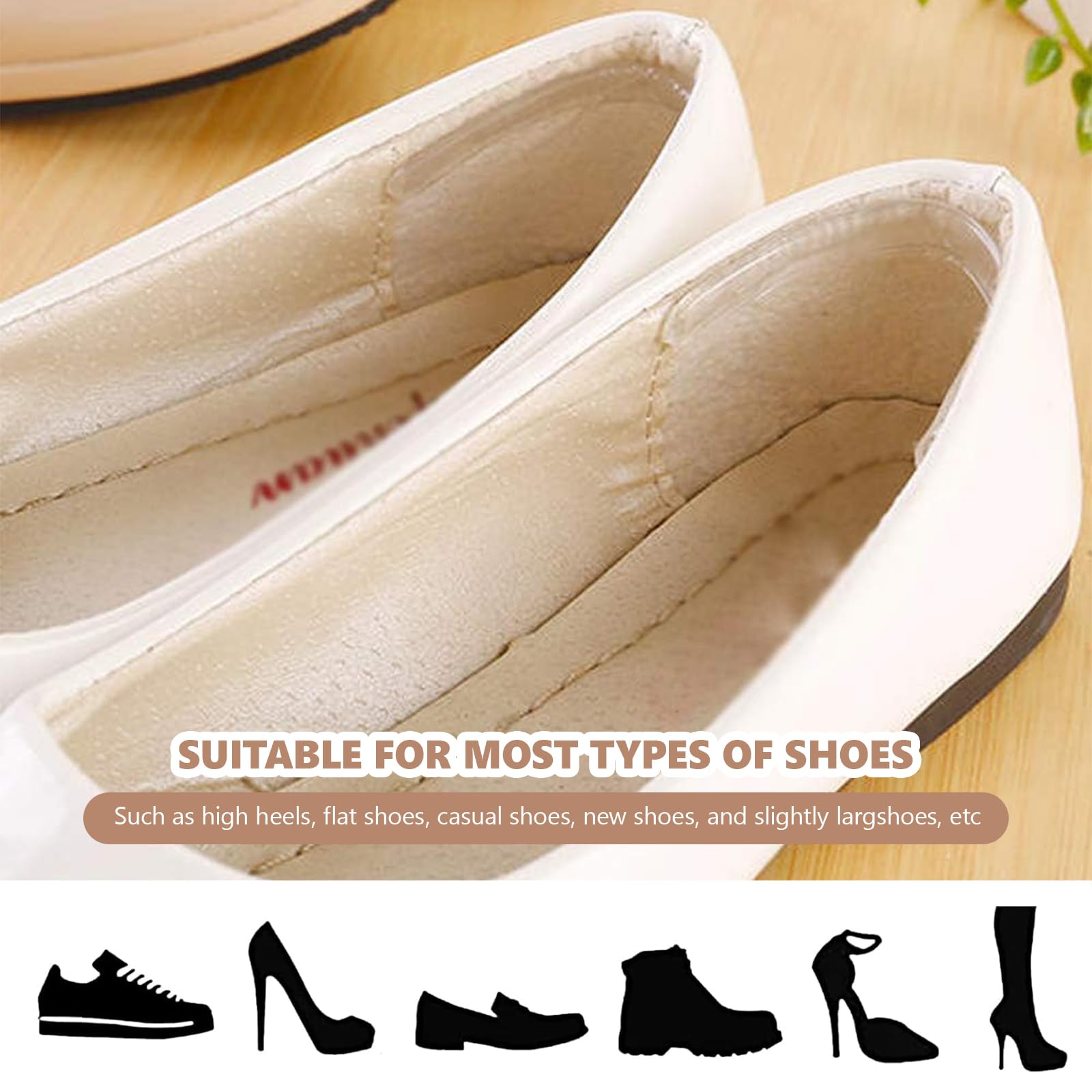 16 Piezas Correas de Silicona para Zapatos de Tacón Alto, Tiras Protectoras de Gel, Antirozaduras Zapatos de Agarre para Mujeres Tacón