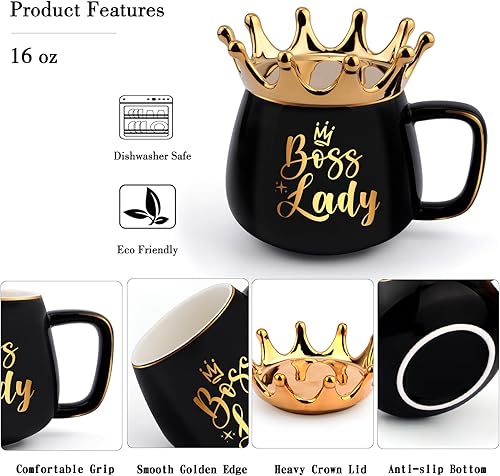 Miniatura 3 de HULASO Regalos para mujer jefa, regalos para el Día de la Madre para mujeres con vela y plato, regalos de agradecimiento para mujeres, taza de café