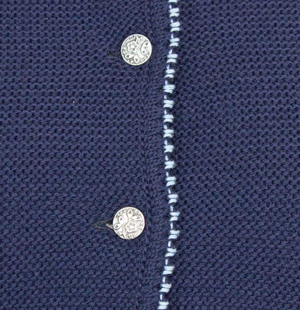 Isar-Trachten Chaqueta de punto Amy para niña, azul marino oscuro, chaqueta para traje regional infantil Oktoberfest Kirchweih