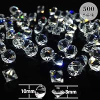 HAKACC 500 db Átlátszó Üveg Dekorgyémánt 10 mm - Kristálytiszta Díszítőkövek Esküvői Asztaldekorációhoz, Rendezvényekhez 2