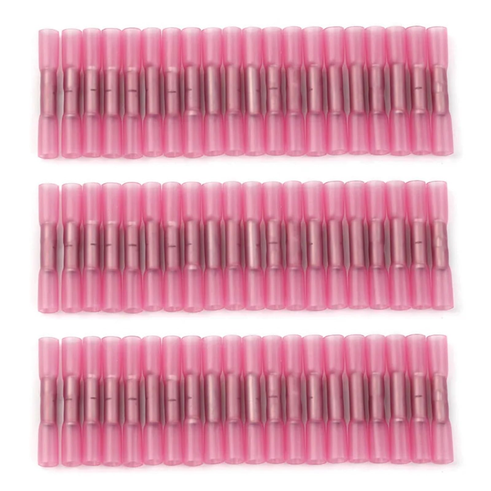 500/1000PCS Red Heat Shrink Connectors Insulated Crimp Terminals Seal Butt Electrical Wire Connector 22-18 AWG(Red AWG 22-18,500PCS)