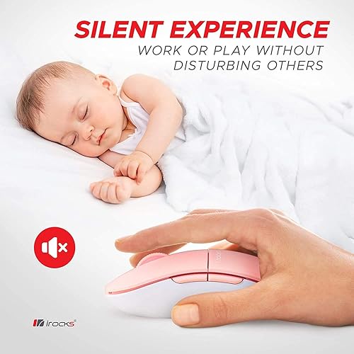 Miniatura 2 de purpleclay i-Rocks M23R 2.4G - Ratón óptico inalámbrico silencioso y delgado, con receptor USB nano, niveles de DPI ajustables para PC, portátil,