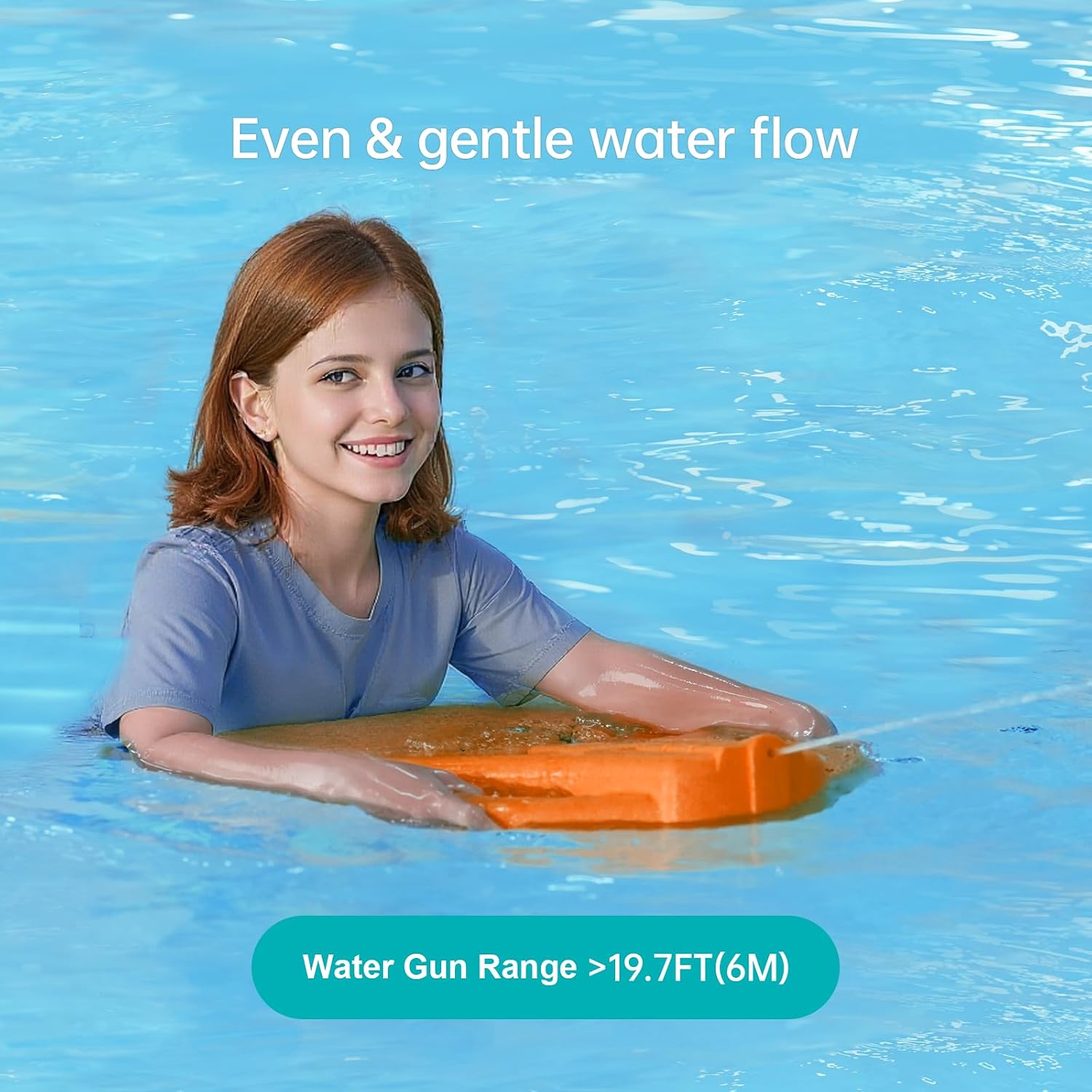 Electric Swimming Kickboard for Kid,Swim Kickboard with Water Gun Function,Swim Board for Children/Swimming Beginner,60N Thrust,25V 4.5Ah Large Capacity Rechargeable Battery