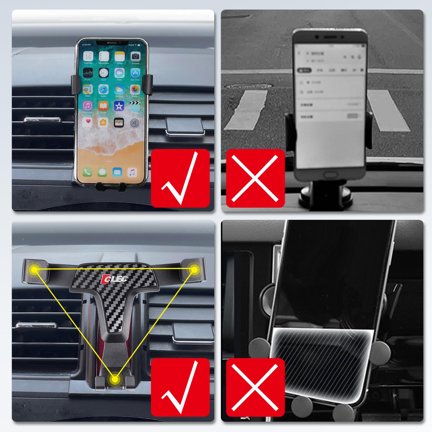 ITrims Car Phone Holder for Honda CR-V 2007-2011 Dashboard Mount Cell Phone Cradles Adjustable Phone Stand Holder Universal Compatible with Most Smartphones (Black)