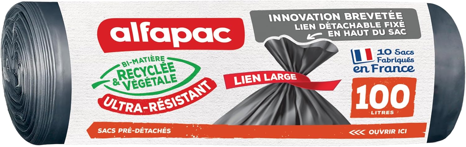 Alfapac – 10 Bags 100 L Recycled Maxi-Weight with Wide Links – Pack of 2