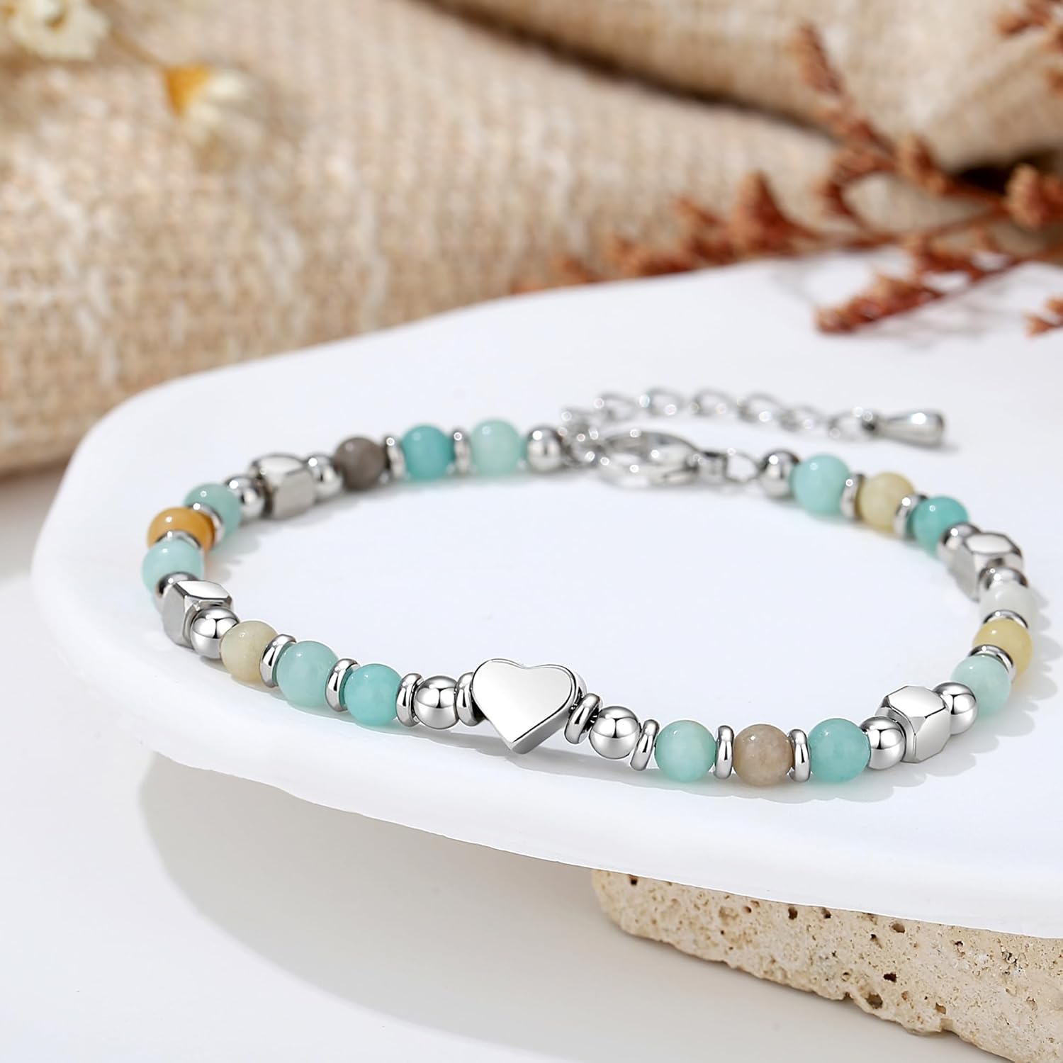 TONY & SANDY Valentines Day Gifts for Kids Teen Girls, Dainty Gemstone Bracelet for Daughter Granddaughter Niece Sister Friend on Birthday Graduation Easter - Image 3