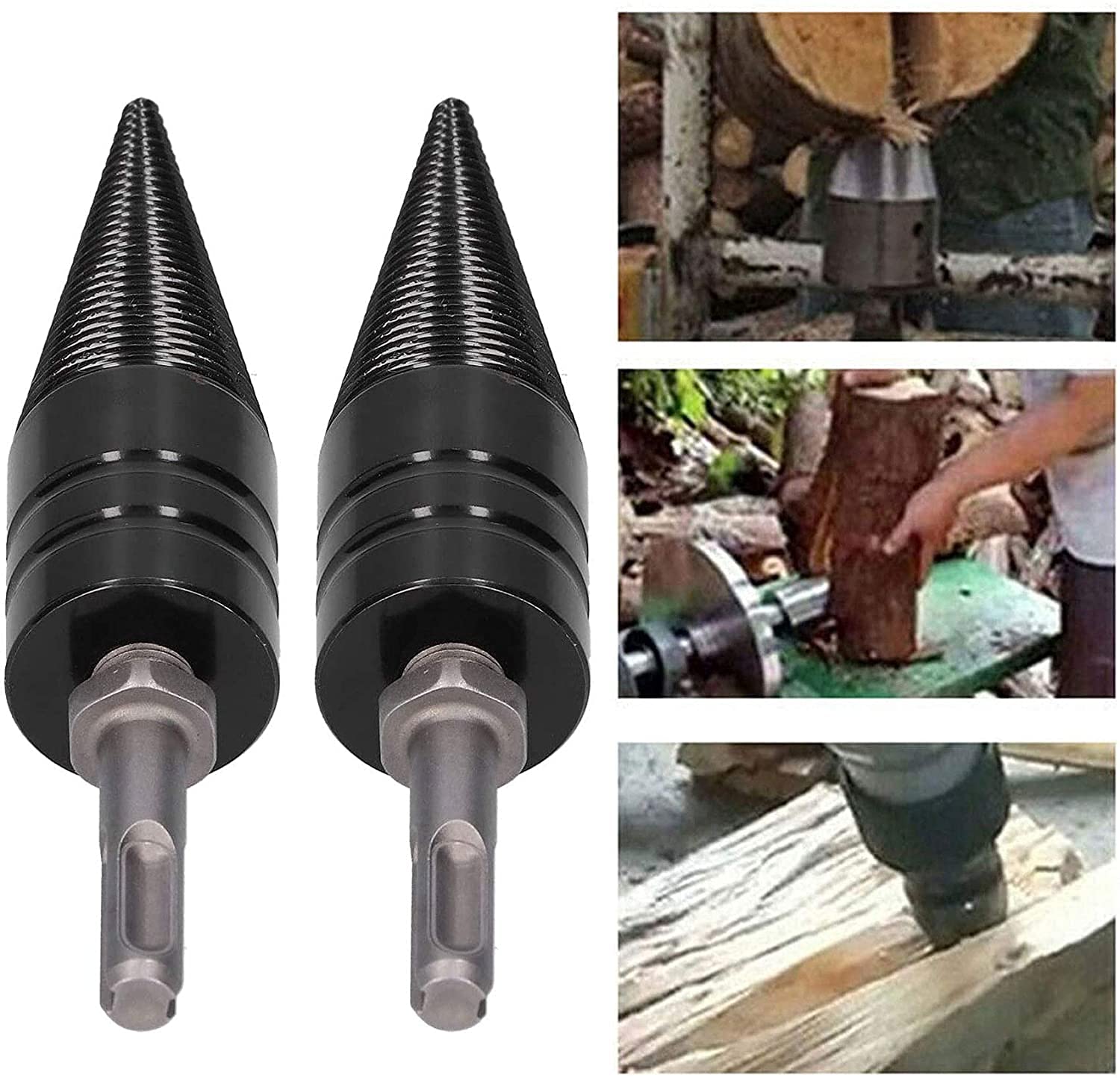 42mm Spaccalegna Trapano,Spaccalegna per Uso Domestico,Spaccalegna Vite Conica,Spaccalegna Manic,Spaccalegna in Acciaio,Trapano a Gradini Taglia-Legno,Spaccalegna Elettrico Legna,Spaccalegna
