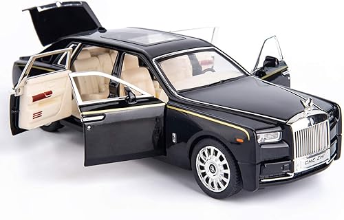 BDTCTK Rolls-Royce Phantom modelo de coche 124 aleación de zinc juguete de juguete fundido a presión con sonido y luz para niños y niñas regalo negro