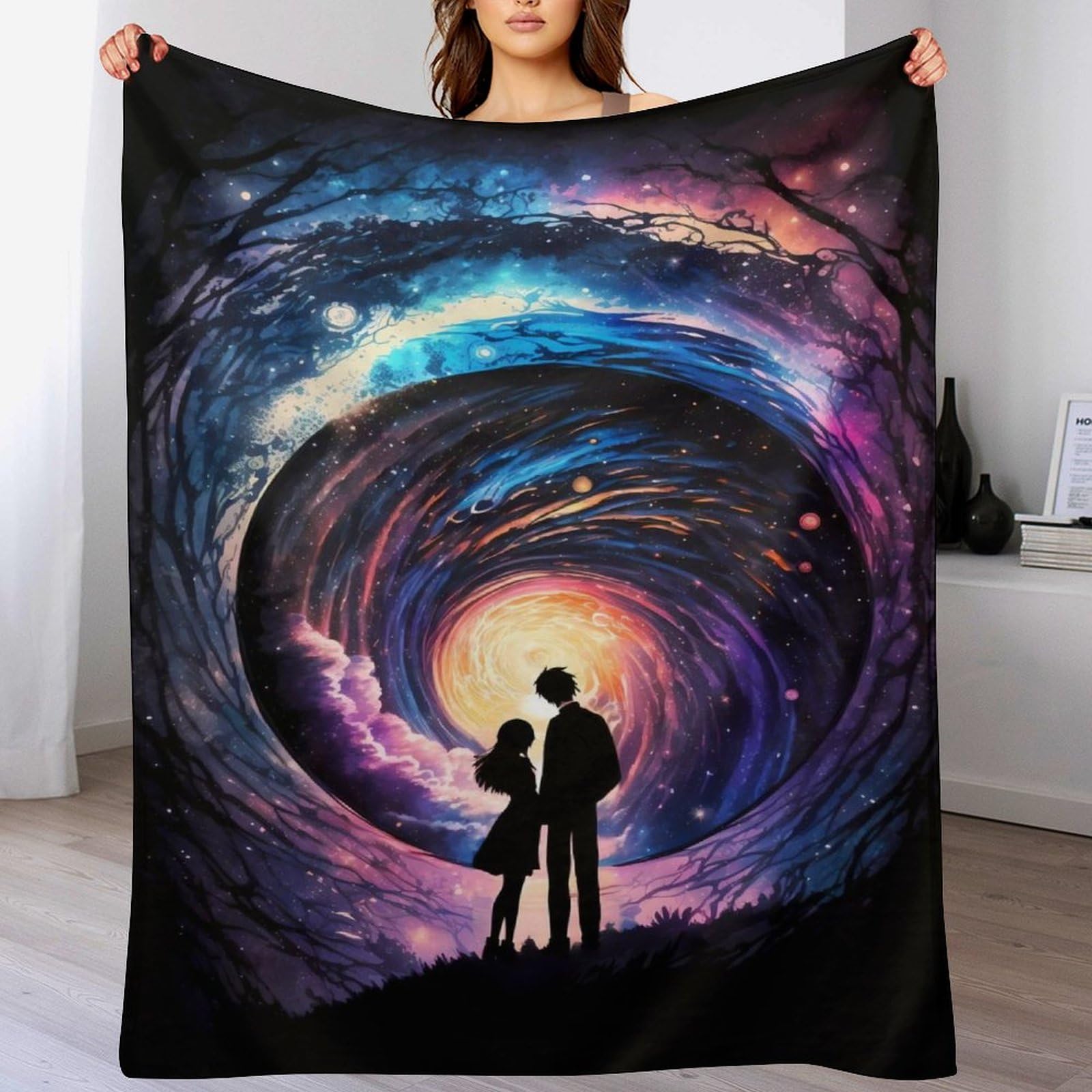 Couverture lit polaire Cosmic Amour pour vos soirées cocooning sur le canapé