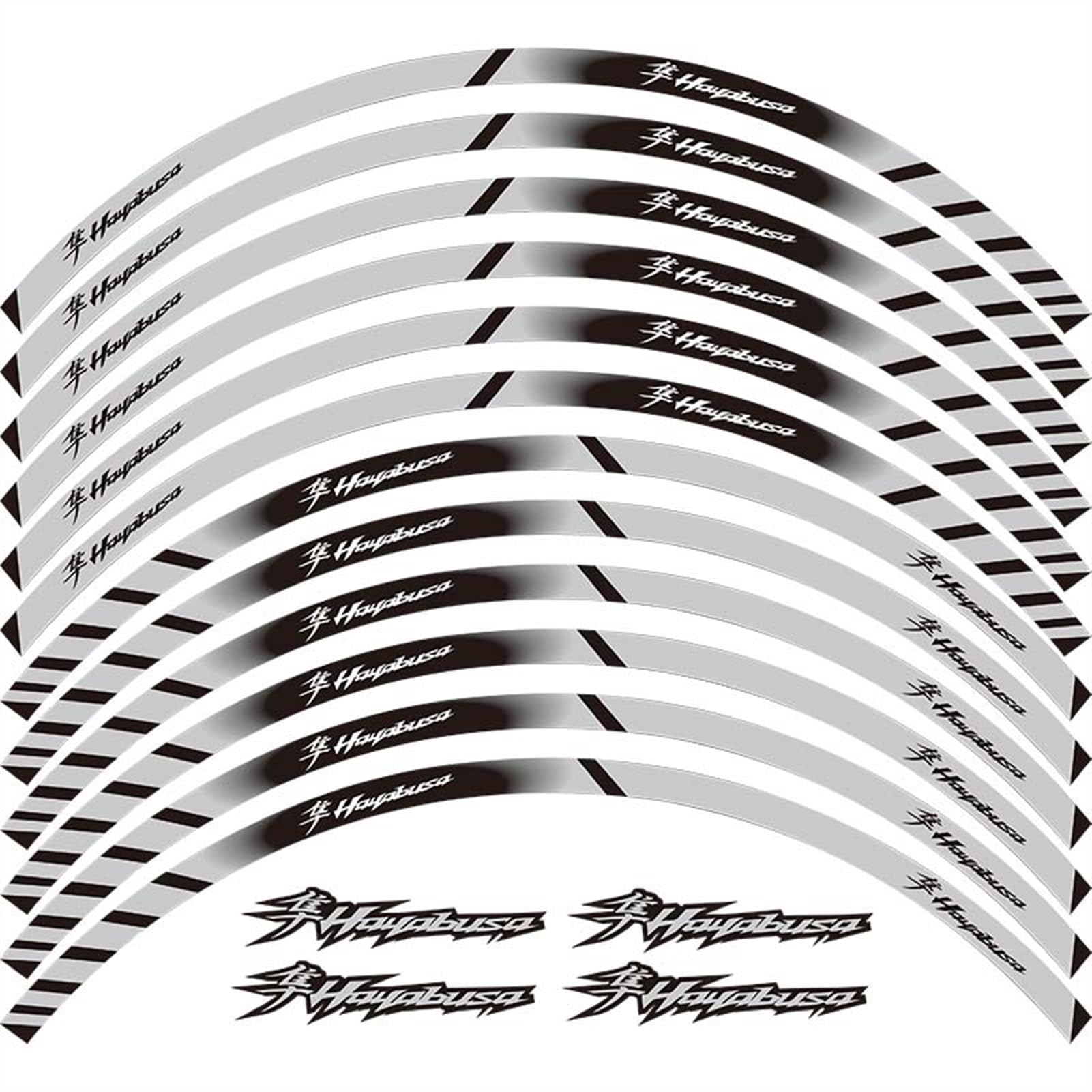 Motorcycle Wheel Stickers Rim Reflective Decals for Suzuki for Hayabusa GSXR1300 GSX1300R GSXR1300R(Color3)