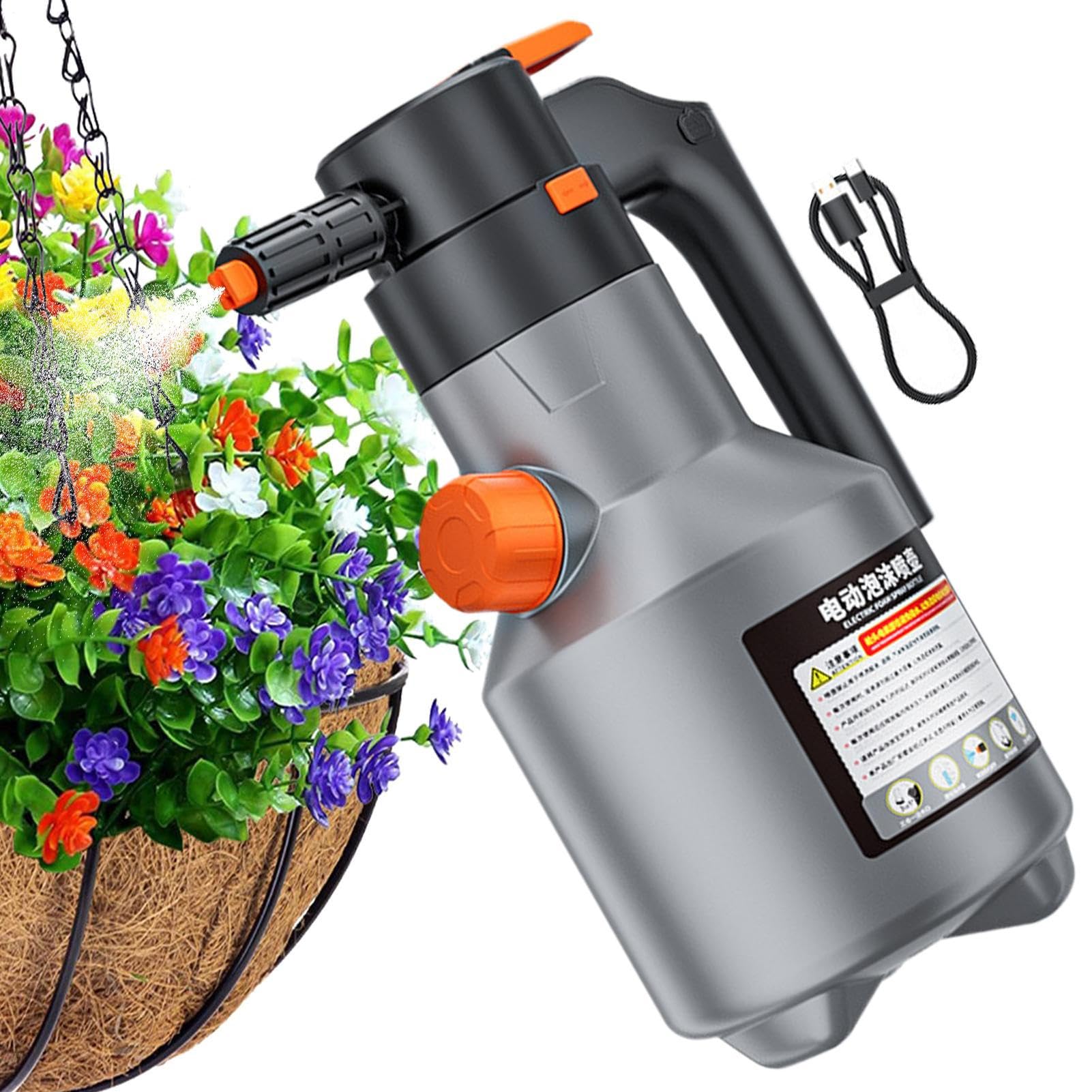 Spruzzatore di Schiuma 2L con Misurino per Lavaggio Auto | Elettrico Sputafoam per Lavaggio Auto per Auto Casa Cucine Interni Esterni Giardino Cortile Patio Dettaglio Irrigazione