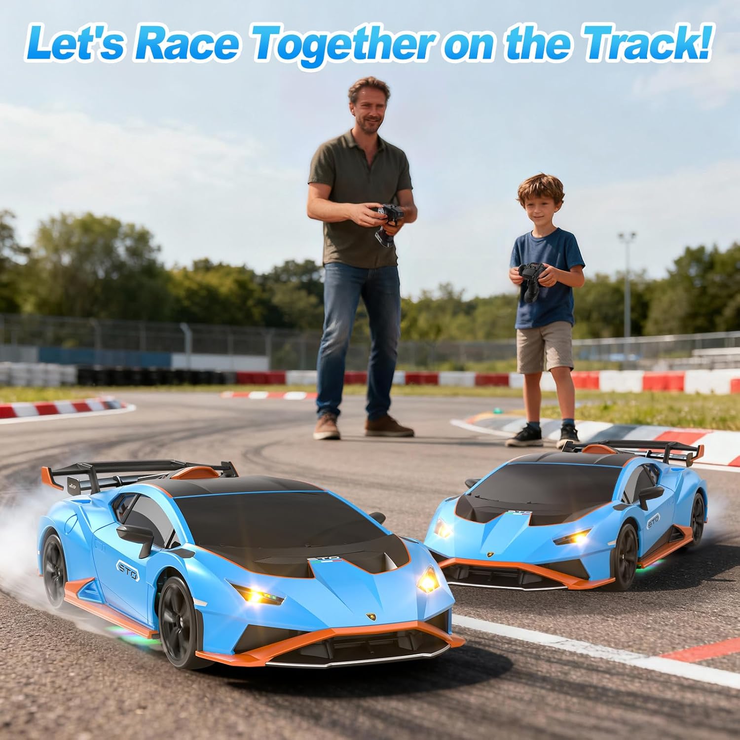 Lamborghini Remote Control Car, 1:24 Scale Officially Licensed Lambo Toy Car, 25KM/H High Speed Fast RC Drift Car with LED Light 2.4GHz Model Cars for Boys Girls Kids Adults Birthday Ideas Gift