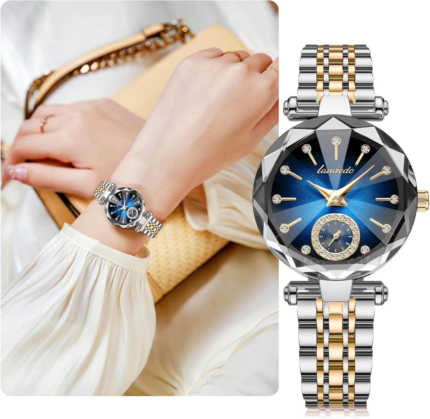 BEN NEVIS Watch, Watches for Women with Elegant Leather Strap, Fashion Analog Creative Diamond Dial Wrist Watch, Jewelry Gift for Wedding Anniversary Birthday - Image 2