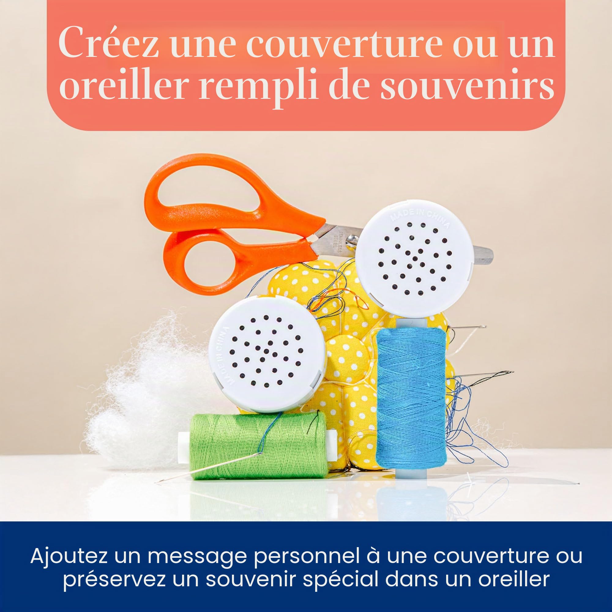 VoiceGift Enregistreur Vocal Multi-Messages 60 Secondes (Blanc | 2 Paquet)
