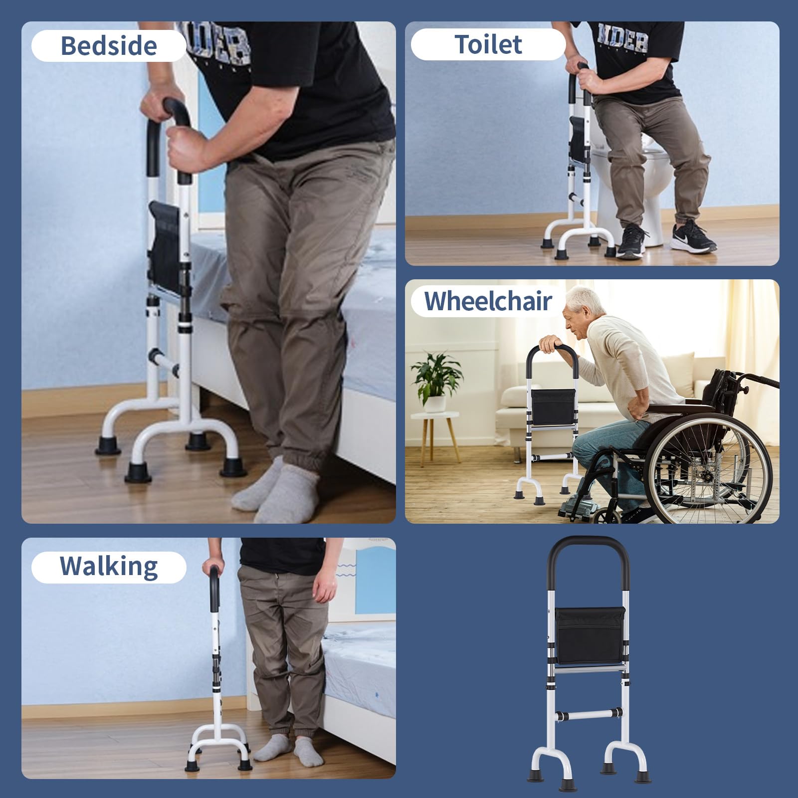 Aide pour Se Lever du Lit, Aide À Se Lever - Support Réglable en Hauteur, Construction Robuste avec Pieds Antidérapants, Idéal pour Plus De Sécurité Et De Confort Lors du Levée