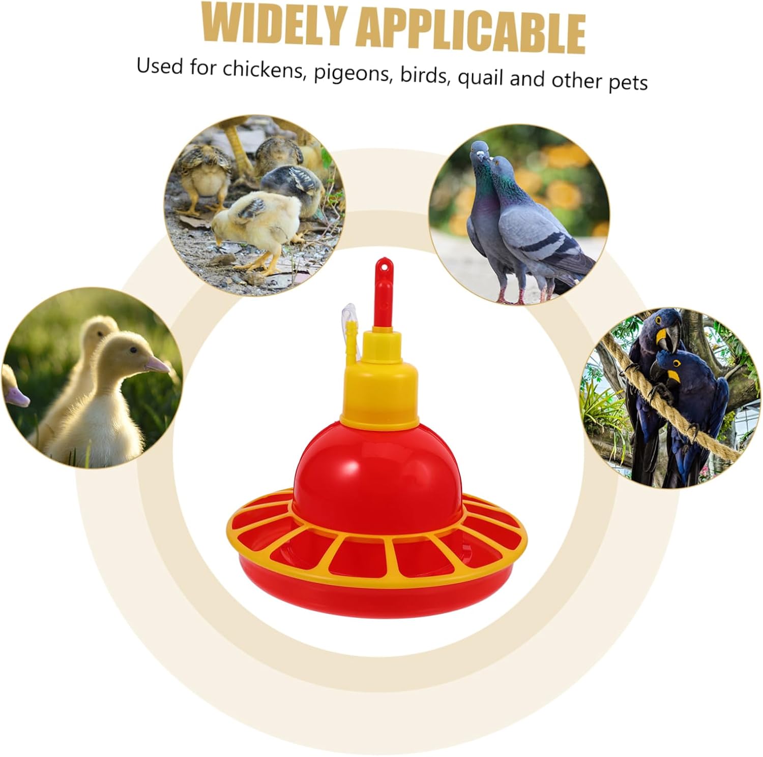 Poultry Feeder Automatic Chick Waterer Chicken Farming Tool for Pet Birds Easy to Clean