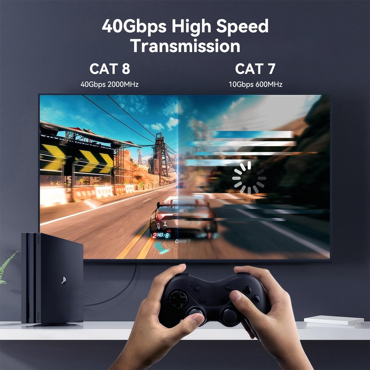 BENFEI Cat 8 Cavo Ethernet 30M, 40Gbps 2000MHz Cavo di rete LAN ad alta velocità, Cavo RJ45 schermato S/FTP 26AWG, Cavo Internet pesante per interni/esterni per PC da gioco PS5