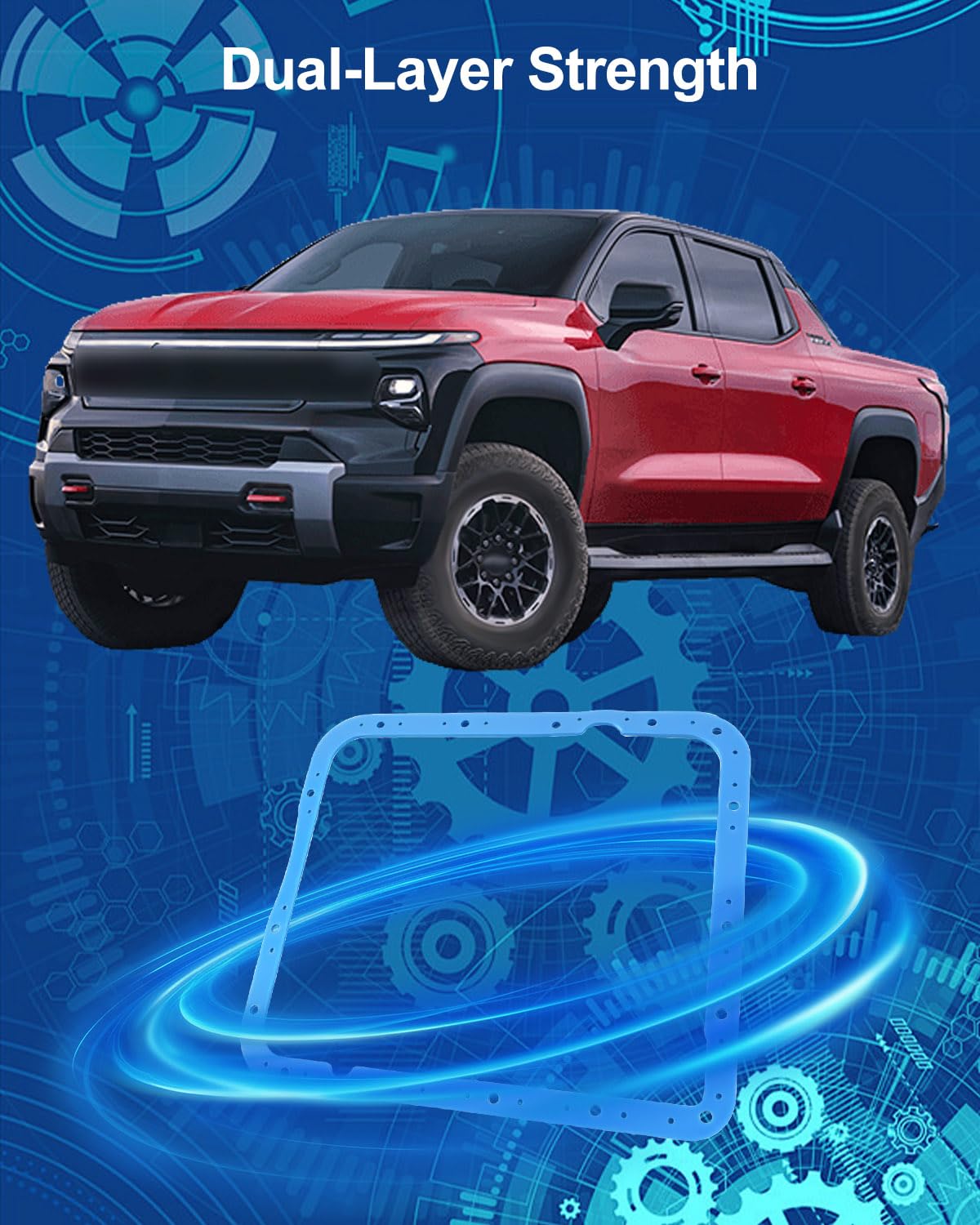 Transmission Oil Pan Gasket Fit for GM 4L60E 700R4 Transmission Replace 93104, Durable Vulcanized Rubber Reinforced with Steel Shim Inside, High-Efficiency Sealing