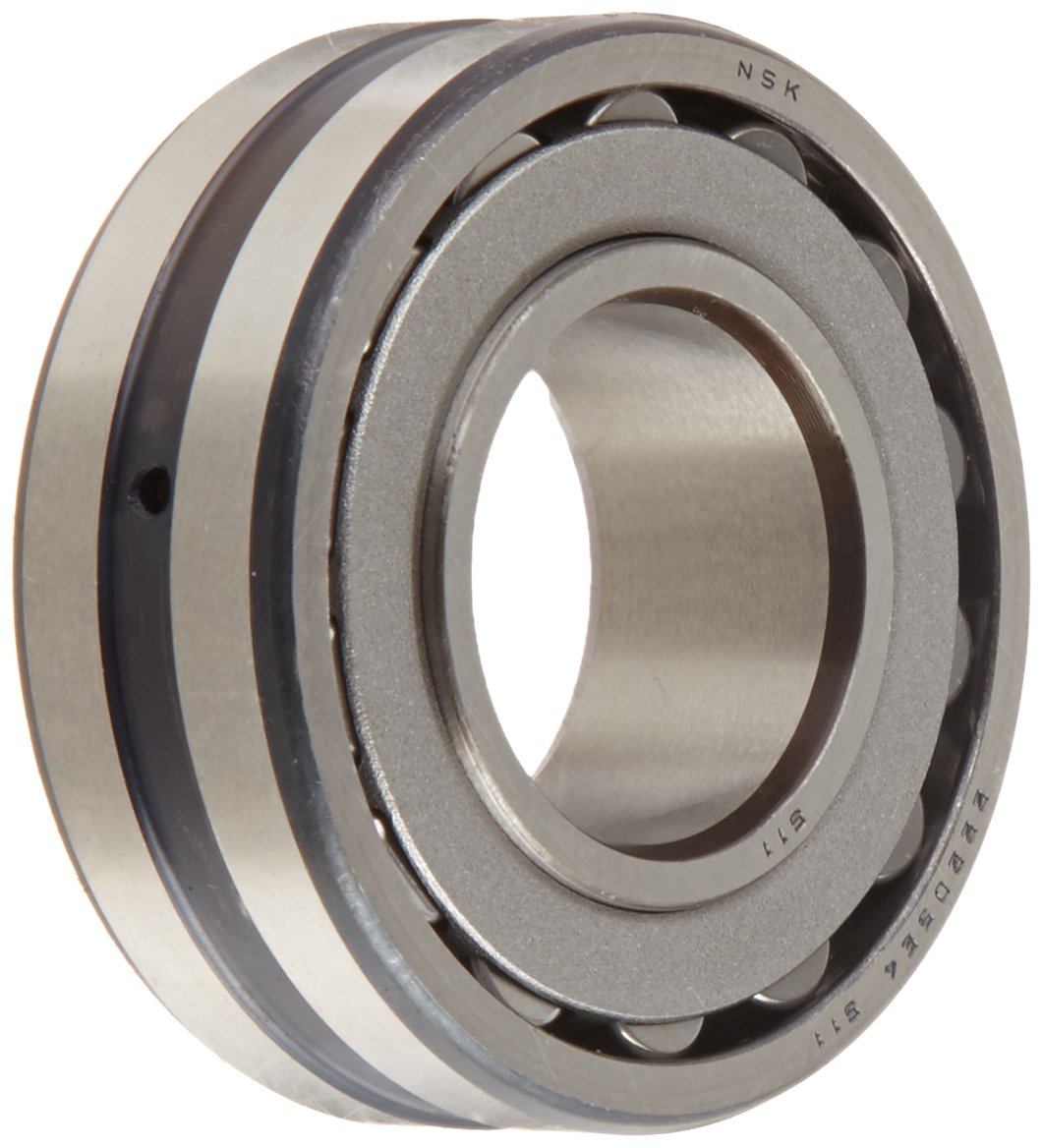 NSK 22205CE4 Spherical Roller Bearing, Round Bore, Pressed Steel Cage, Metric, 25mm Bore, 52mm OD, 18mm Width, 7100rpm Maximum Rotational Speed, 8318lbf Static Load Capacity, 8430lbf Dynamic Load Capacity