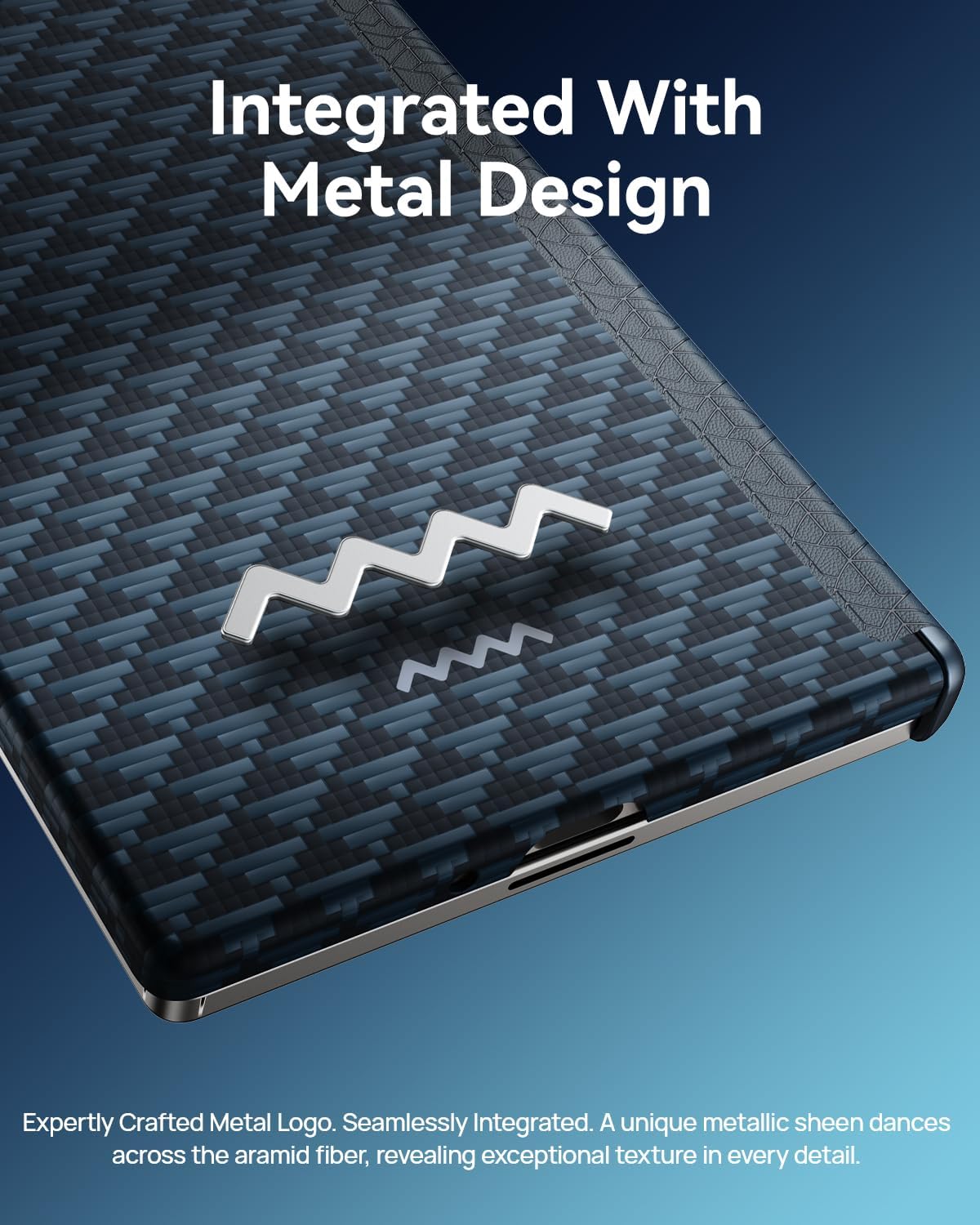 RAPTIC Aramid Skin Pro Case for Samsung Galaxy Z Fold 7 with Hinge Magnetic Protection, Compatible with MagSafe, Slim Light Touch Feeling, 1500D Aramid, Back Cover Only, [Tactile Woven Case-Profound]