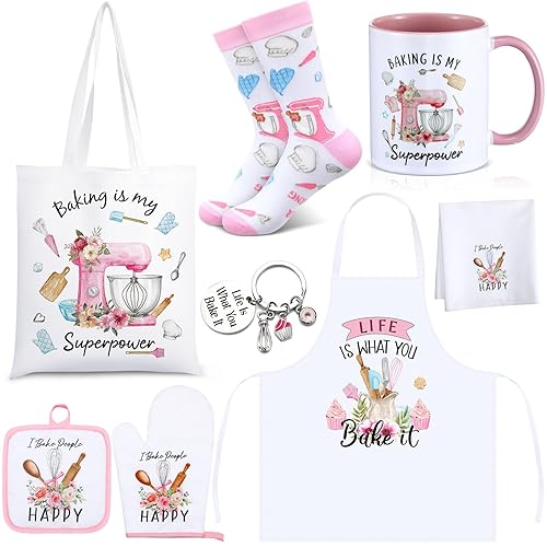 8 Pcs Baking Gifts Set for Women Baker Gift Funny