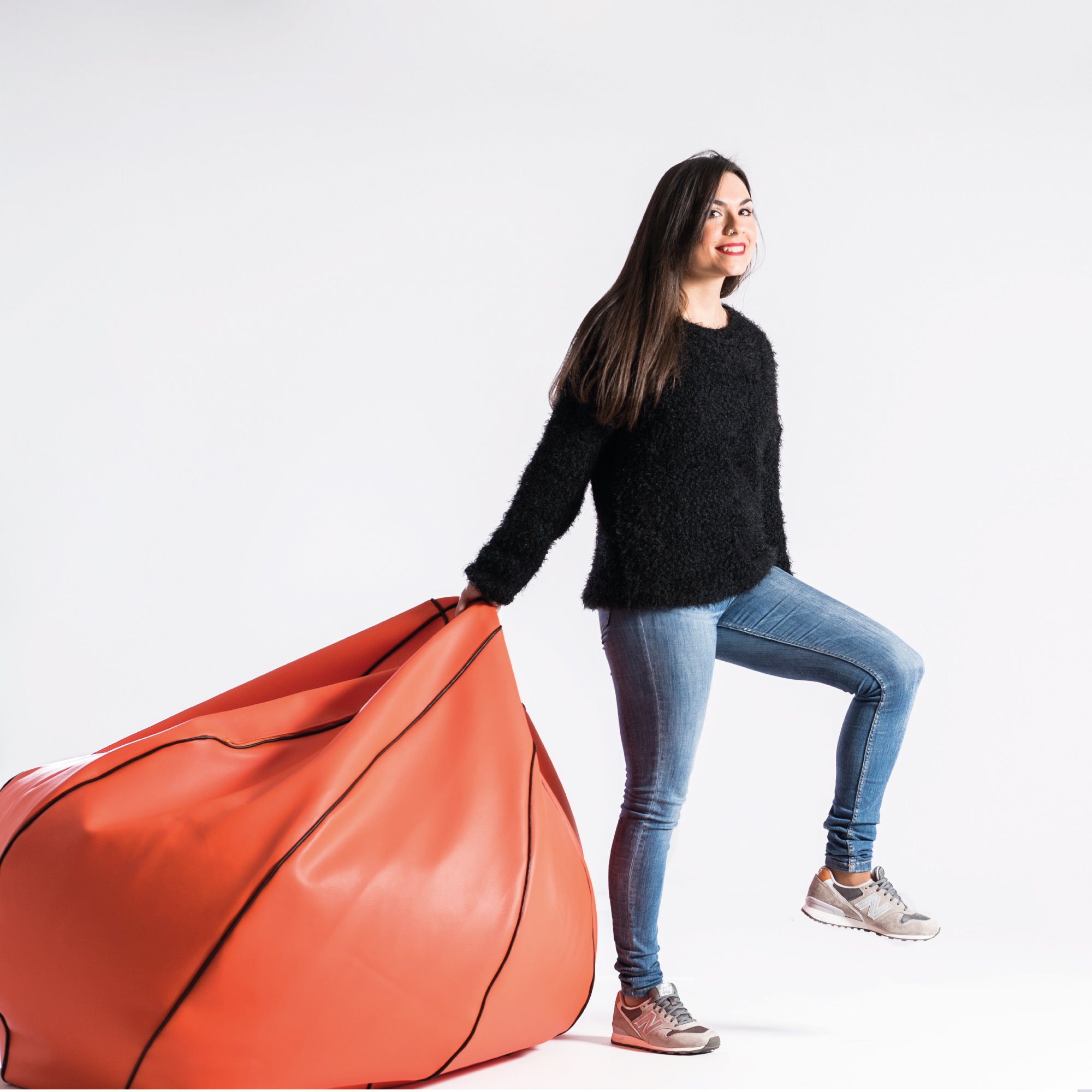 Mipuf.es – Puff Basket Original. Puf con 90 cm de diámetro – Tejido Polipieal Alta Resistencia – Doble Cremallera – Relleno Incluido reciclable – Tricolor
