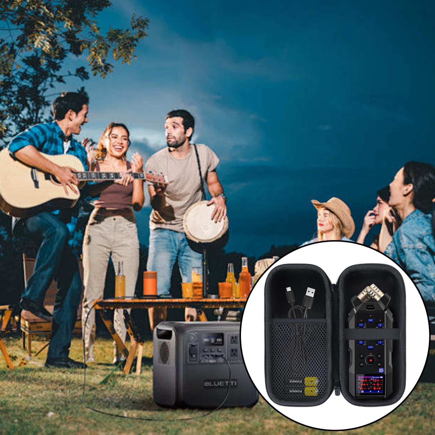 Duro Caja Estuche Funda para Grabadora, Grabadora Estuche Rígido, Funda Es-tuche para Grabadora Portátil, Es-tuche Rígido para Handy Recorder, EVA-Resistente y Duradera, para H5studio/H6essential