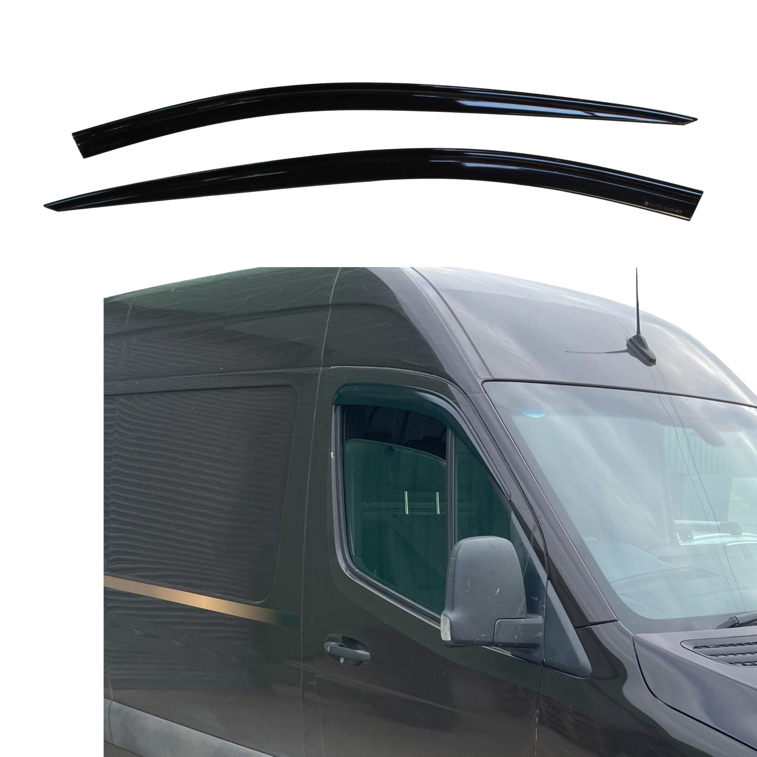 AUTO CLOVER Windabweiser-Set für Mercedes Sprinter/VW Crafter ab 2006 (2 Stück)