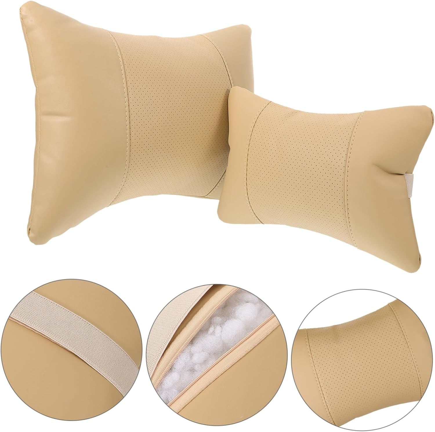 1Set Car Neck Pillow Headrest Cushion Lumbar Support for Comfortable Driving Removable Elastic Material Versatile for Cars