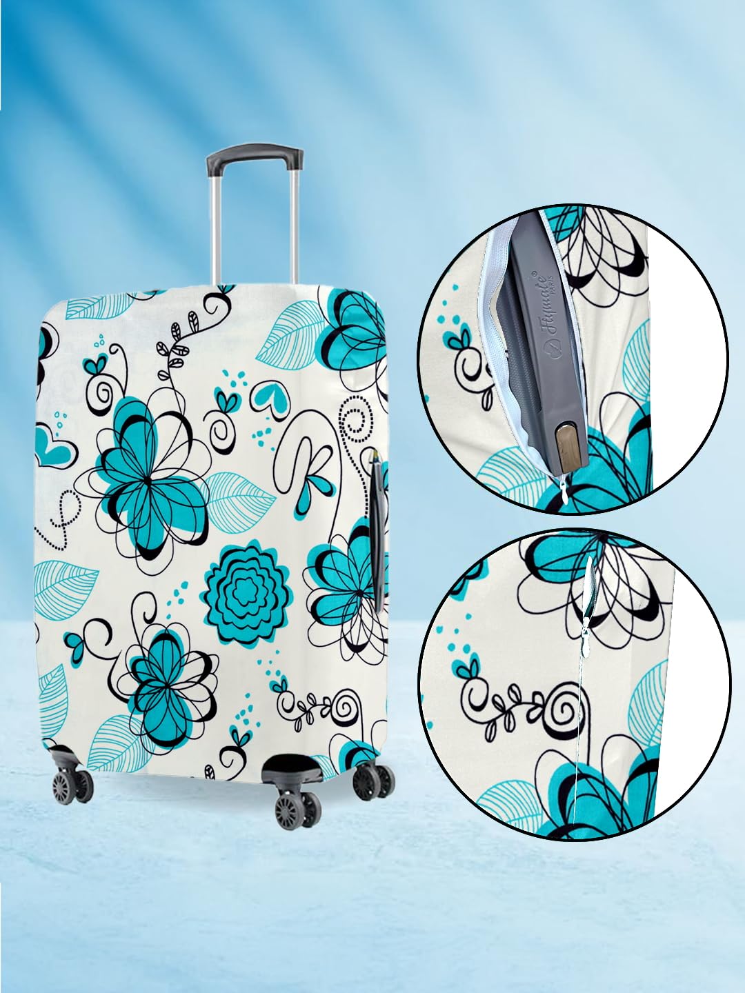 Cortina Tropical Design - Funda ecológica para maleta de viaje | Pequeña | Se adapta a equipaje de 18 a 22 pulgadas | Poliéster y elastano | 55 cm (20 pulgadas) | Protectores de equipaje |