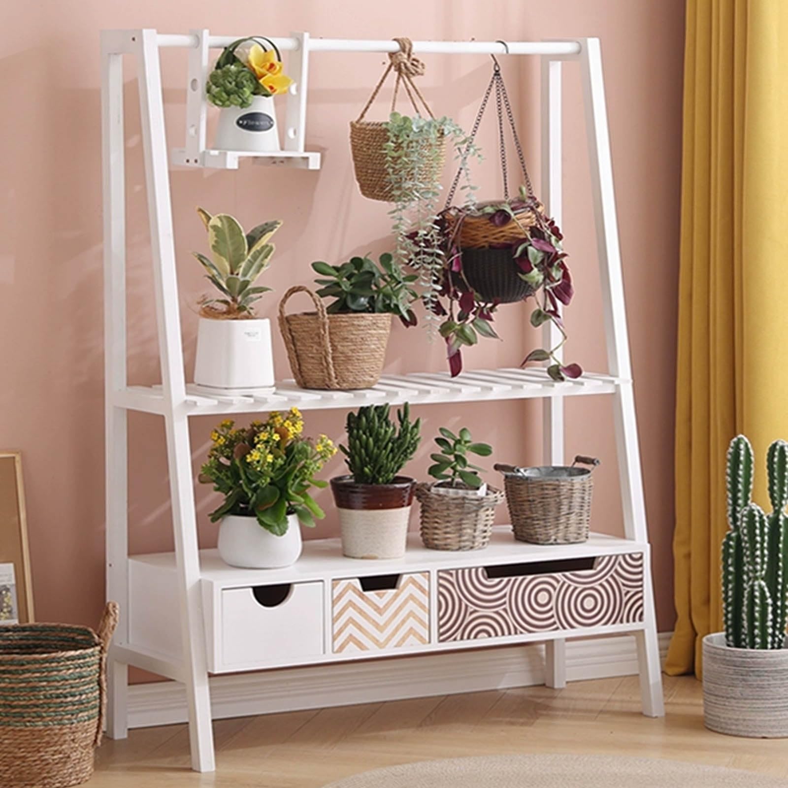 Support de plantes intérieur et extérieur en métal à plusieurs niveaux pour jardin et balcon