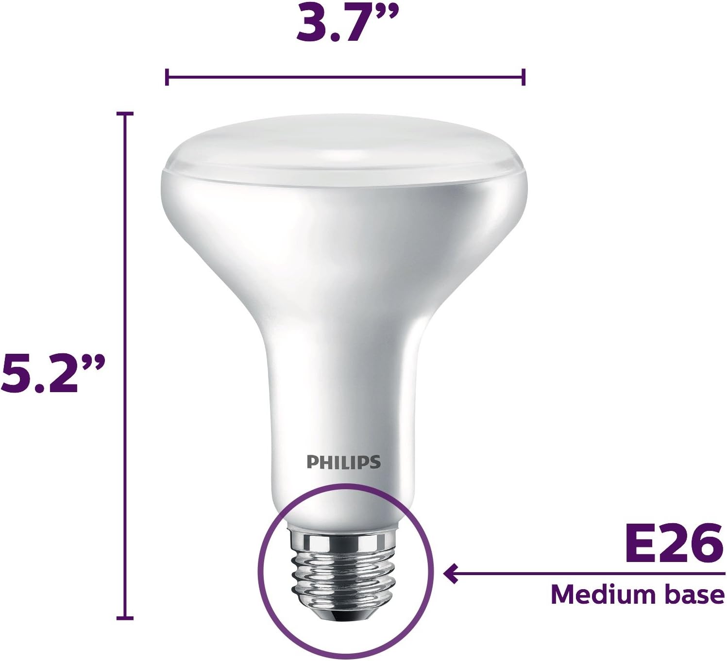 Philips LED Dimmable BR30 Light Bulb: 650-Lumen, 2700-Kelvin, 11-Watt (65-Watt Equivalent) E26 Base, Frosted, Soft White, 3-Pack (474197)