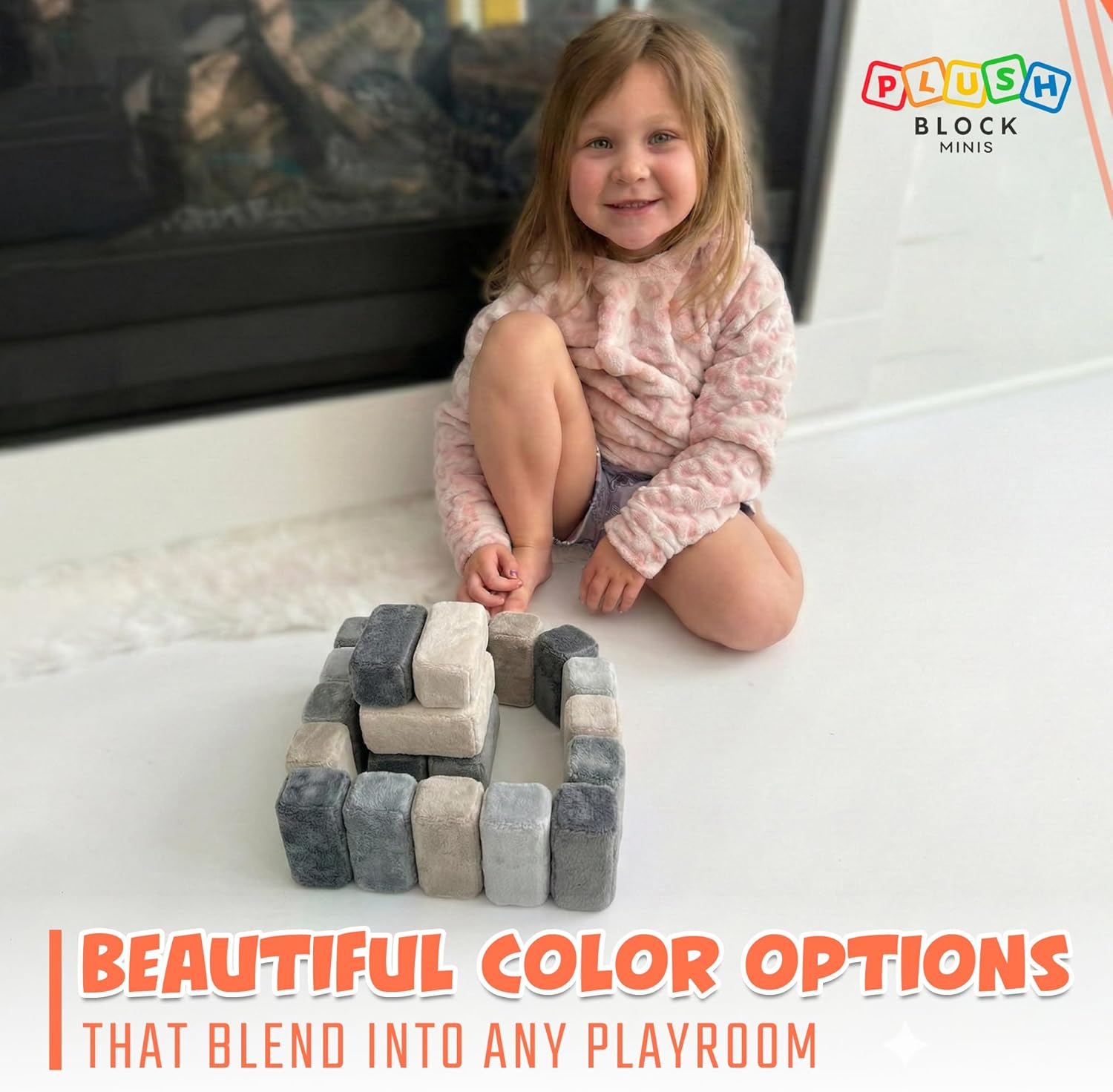 Minis — Soft, Small-Sized Stackable Foam Building Blocks for Kids — Mini Set for Creative Play & Safe Indoor Fun (Castle Rock)