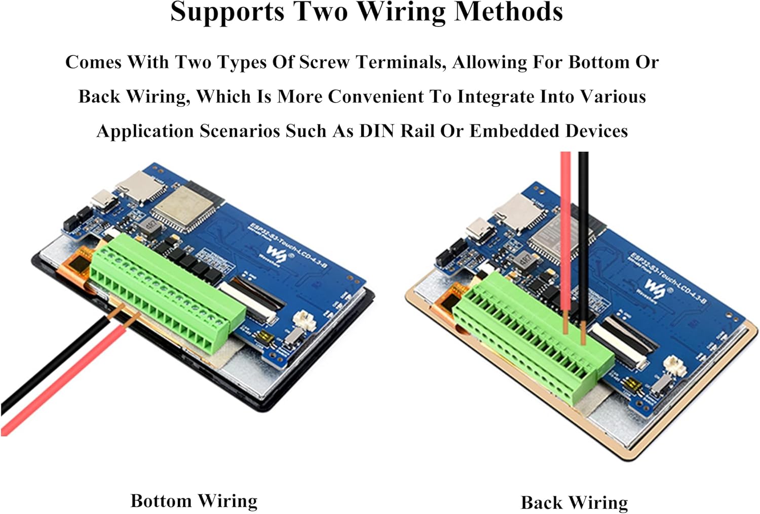 ESP32-S3 4.3inch Capacitive Touch Display Development Board, 5-Point Touch Screen IPS LCD 800×480, 32-Bit LX7 Dual-Core Processor Up to 240MHz, Support Wi-F-i & Bluetoo-th Onboard CAN RS485 I2C Ports