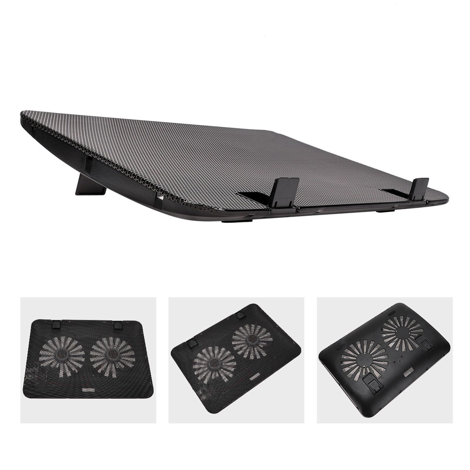 Soporte de Refrigeración para Portátil con Ventilador Negro ABS E Hierro