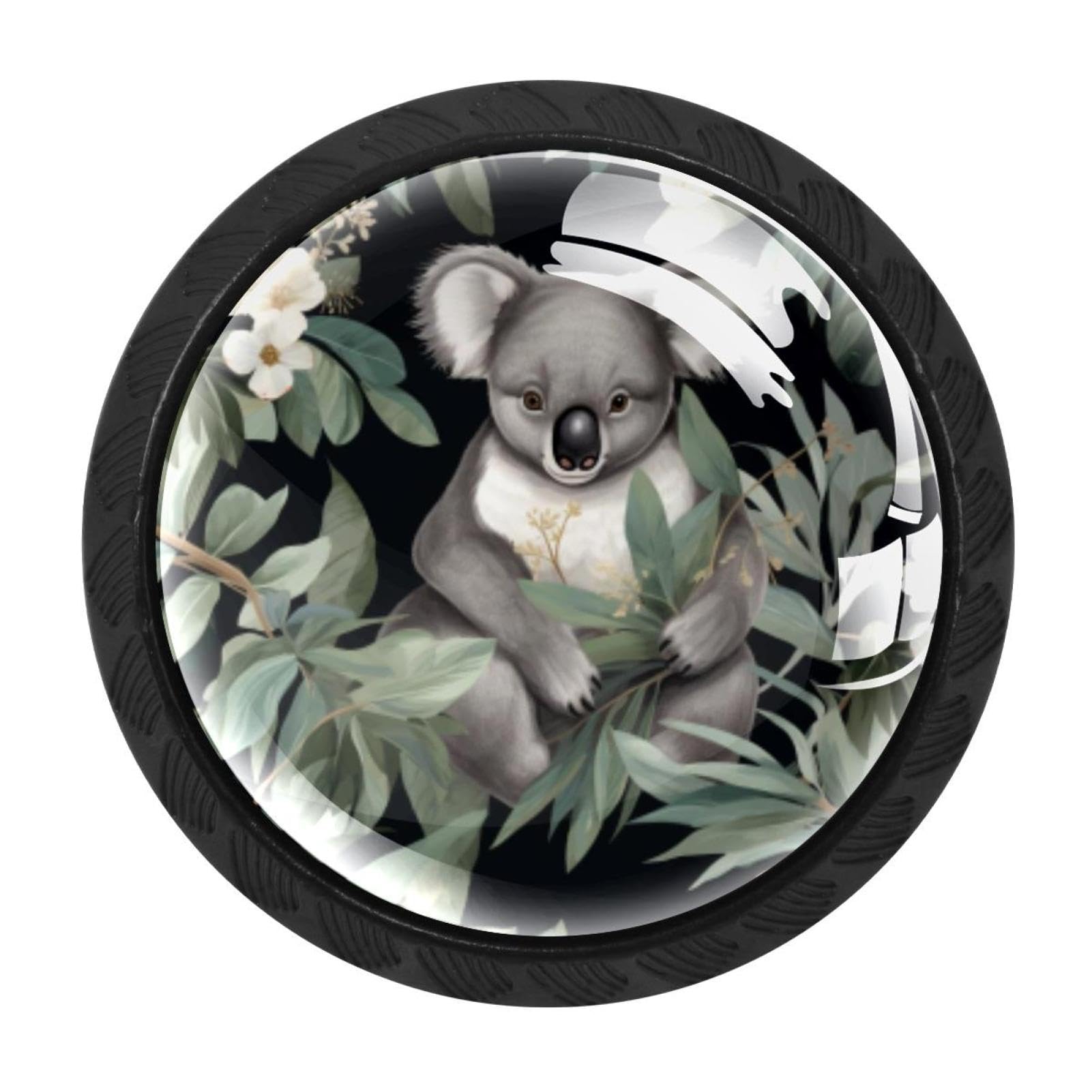 CHENZZZZ 4 Pack Cabinet Handles Black Koala Cabinet Knobs Draw