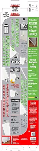 Miniatura 5 de Deslizamiento de PVC en la puerta con tapón de espuma para puertas de 1" - 1 34" de ancho - 3 pies de largo (blanco)