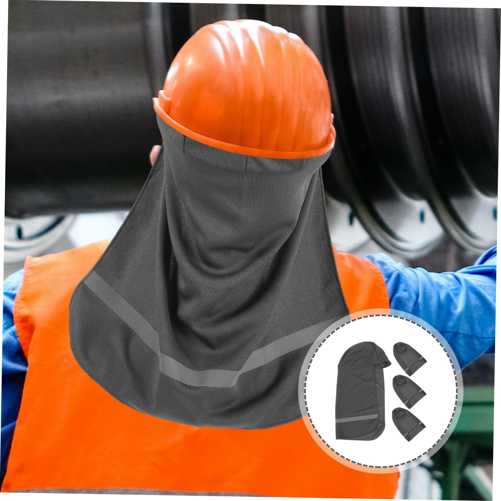 Visera para Casco De Seguridad con Banda Reflectante Gorro De Calavera Refrescante Protector De Cuello Gorro para Actividades Al Aire Rígido Forro De